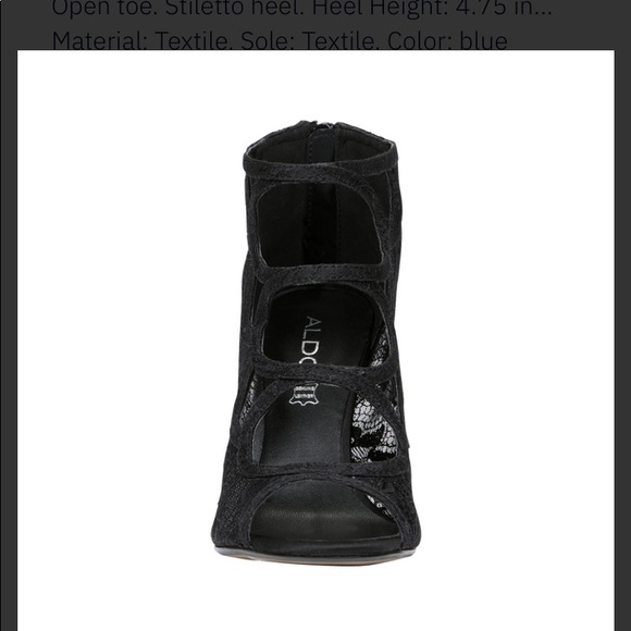 ALDO Corrubio Black laced cut out peep toe, s.7 - Picture 3 of 6